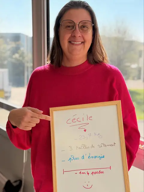 L’ardoise de bilan d’une membre du club Healthy nutrition Labège